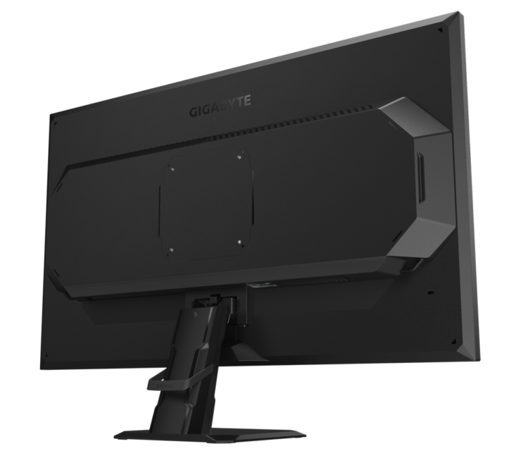 rear image of GIGABYTE GS27F 27 inch monitor in black with 1ms response time